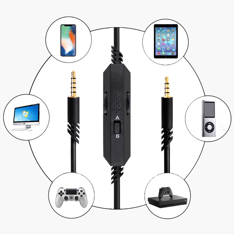 Auriculares 3.5 macho a macho Cable de audio Cable de video con control de volumen MIC