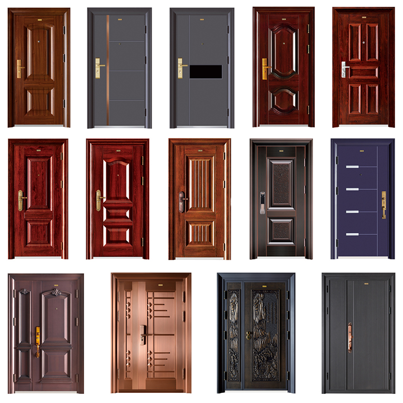 Venta caliente Apartamento chino antiguo Puerta de seguridad de acero barata Personalice diseños simples Puertas de seguridad turcas Puerta de acero con diseño de lujo Puertas de instalación de acero multifuncional Puerta de acero de ...