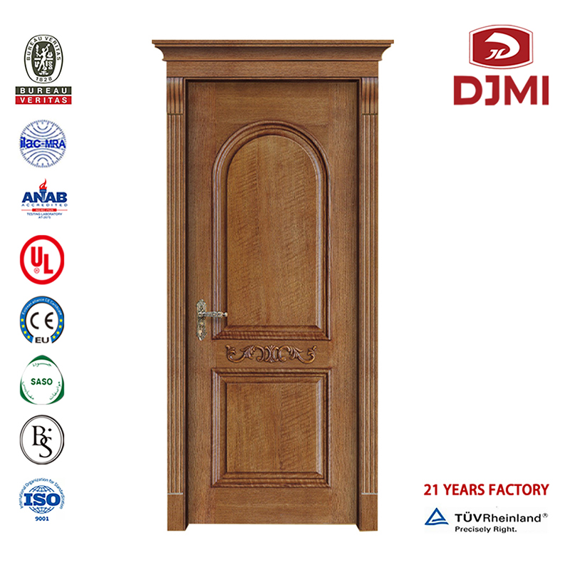 Puertas dobles Madera maciza Puerta interior clásica de alta calidad Grabada Madera Nueva configuración Entrada principal Puertas macizas Diseño de grano Precio de la puerta del panel de madera Fábrica china Máquina de corte automá...