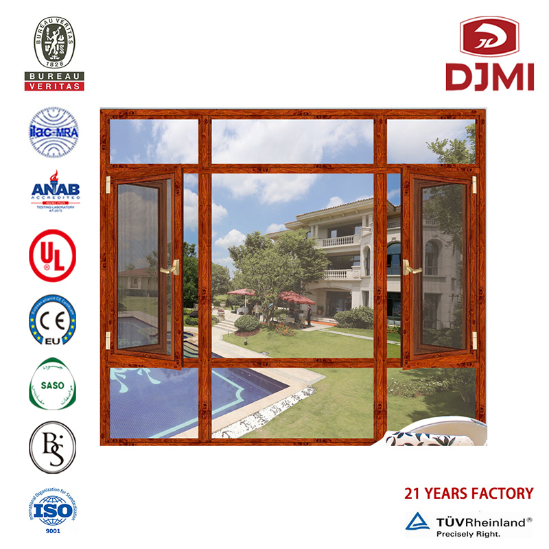 Nuevo diseño de estilo francés Persiana interior de doble vidrio Ventana de aislamiento de agua y sonido Fabricante de China Nueva persiana interior de doble vidrio Perfil de aluminio Ventanas abatibles Ventana de terraza