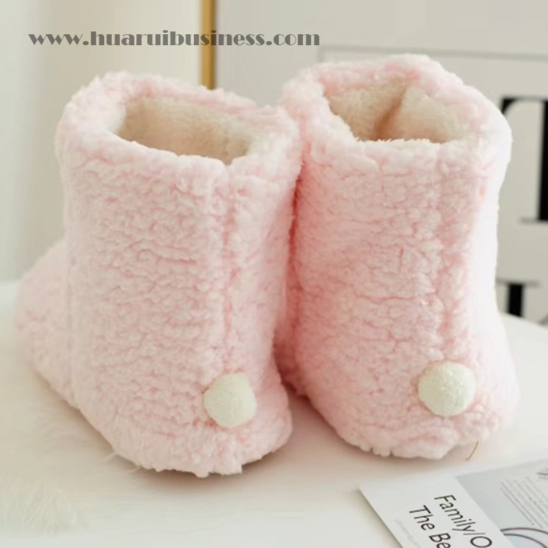 Botas de tobillo femenino, botas de peluche suave, botas de peluche confortable