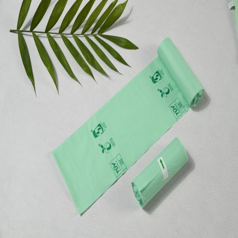 Almidón de maíz biodegradable 100% bolsas de basura con abono orgánico