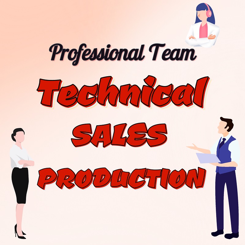 Professional Team: Technology, sales, Production Team