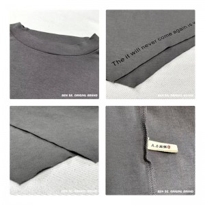 Diseño liviano estilo cilíndrico coser mangas estilo recreativo tampón puro tamaño personalizado 12.631 camisetas