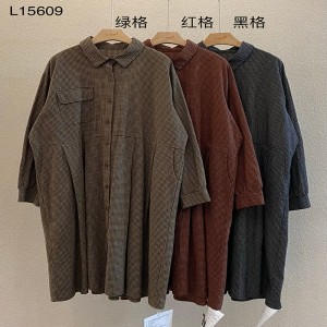 Diseño liviano estilo estilo estilo casual color impresión color algodón extra grande camisa 15609 vestido