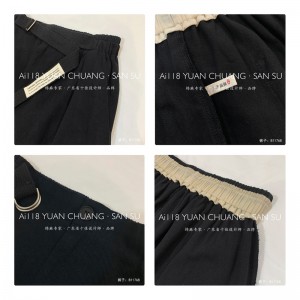 Pantalones sueltos para mujeres, para cualquier ocasión, el ocio más cómodo 11768 estilo de ropa de algodón a medida pantalones sueltos de moda con cinta de poliéster