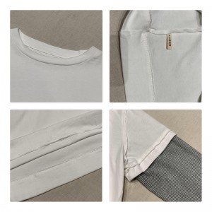 Diseño liviano estilo cilíndrico coser mangas estilo recreativo seda de seda muy grande a medida 1.700 camisetas