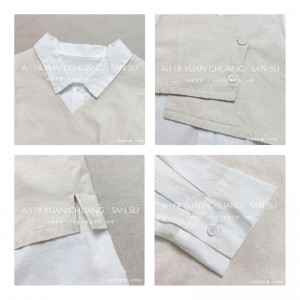 Diseño liviano estilo estilo estilo casual estilo rayado grande Código personalizado 19.502 camisas anchas + chaleco