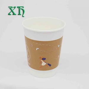 Taza de papel de las tazas de café del papel de empapelar doble de encargo 12oz para llevar