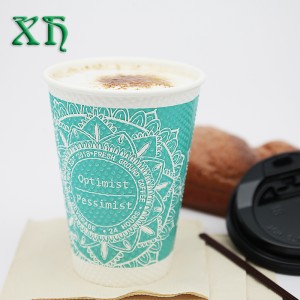Taza expendedora de café con papel de pared ondulado de 12 oz