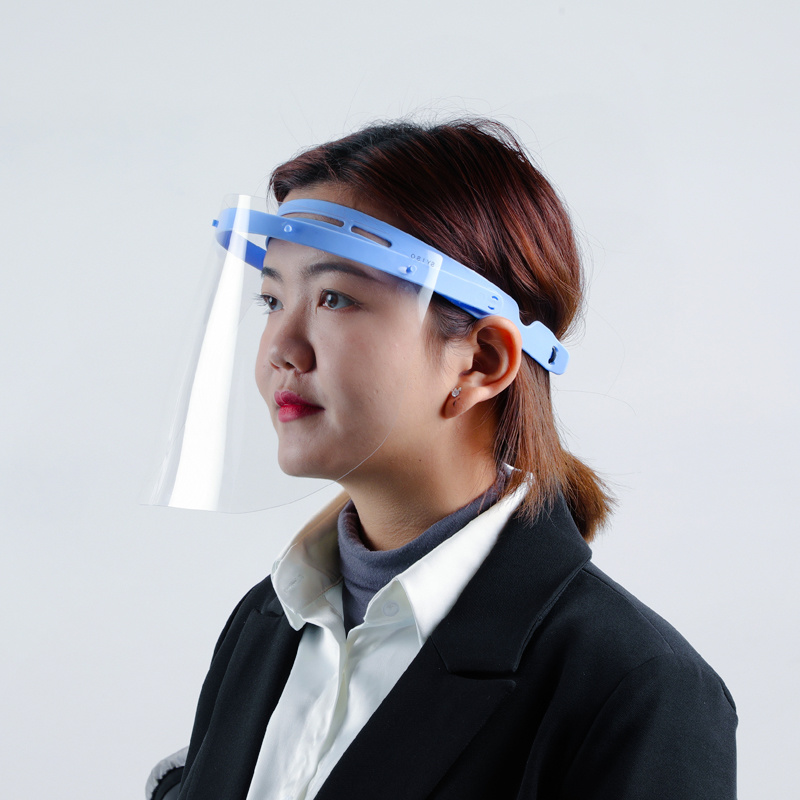 Nueva moda Anti niebla Full Clear Colorido Teñido Ajustable Face Shield Plastic