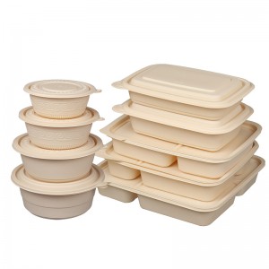 Caja de comida de tamaño personalizado contenedor de comida rápida desechable compostable para tienda bento comida para llevar almidón de maíz biodegradable contenedor de alimentos