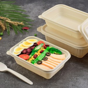 Caja de comida de tamaño personalizado contenedor de comida rápida desechable compostable para tienda bento comida para llevar almidón de maíz biodegradable contenedor de alimentos