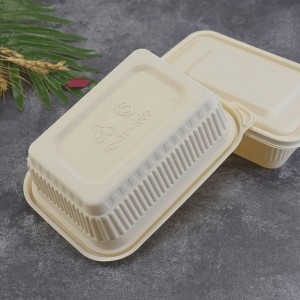 Caja de comida de tamaño personalizado contenedor de comida rápida desechable compostable para tienda bento comida para llevar almidón de maíz biodegradable contenedor de alimentos