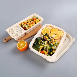 Envase de comida biodegradable de la caja de empaquetado para llevar de la fiambrera disponible amistosa libre de BPA del bento de Eco