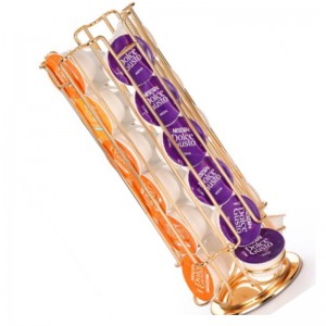 Tmj PP - 582 360 degree Rotary metal base Coffee pod Station Coffee Capsule Display Frame