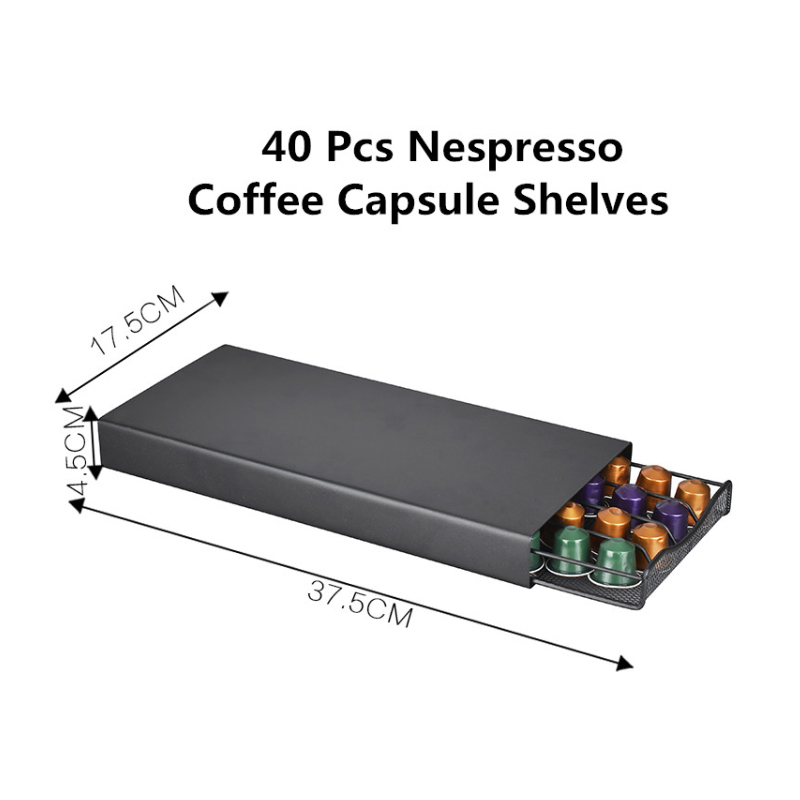 Tmj PP - 584 Metal Chrome 40 pod Nespresso Coffee Capsule support for Home Kitchen display