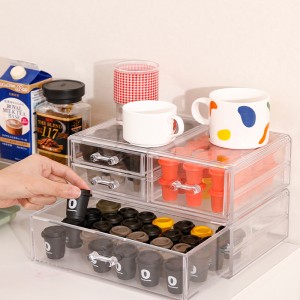 Tmj PP - 586 ODM desktop transparent Acrylic Nespresso Coffee Box stand display