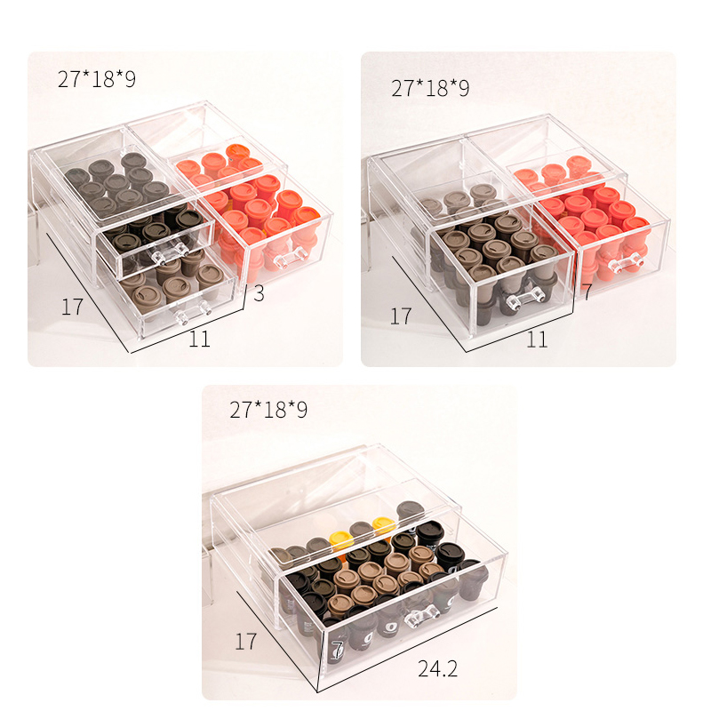 Tmj PP - 586 ODM desktop transparent Acrylic Nespresso Coffee Box stand display