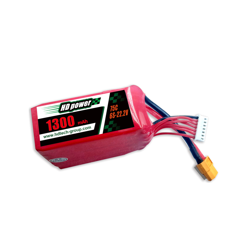 Fuente de alimentación de alta definición 1300mah 75C 6s 22,2v fpv batería lipo