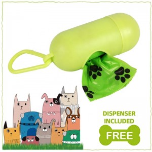 Bolsas compostables 100% biodegradables del caca del perro del bolso de los desechos del perro con el dispensador