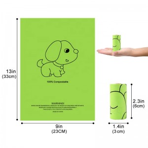 Bolsa biodegradable para desechos de perros Bolsas ecológicas para caca de perro Bolsas biodegradables de almidón de maíz compostable de buena calidad
