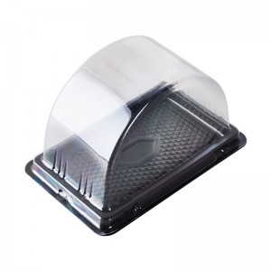 Caja de blister no tóxica de grado alimenticio desechable caja de embalaje de pastel para llevar transparente arqueada caja de embalaje de postre