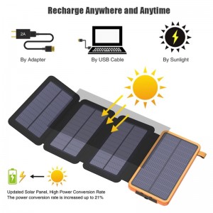 Cargador rápido de batería móvil portátil inalámbrico impermeable al aire libre 1-5 paneles solares externos banco de energía solar plegable