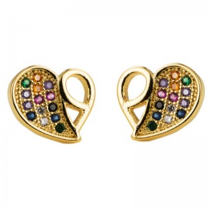 Mujeres europeo y americanonuevo estilo flor mariposa aretes exagerados creativos modernos con incrustaciones de zircon arco iris arco iris mujeres