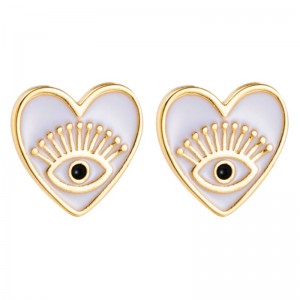Amazon Cross-fronteras Ojalos Pendientes Femenino Europeo y Americano Joyería de moda Ángel Ojos Pendientes Pendientes de cobre en forma de corazón