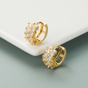 INS RAINBOW Series EUROPEA Y AMERICANA PERTENIDADES DE PERSONACIONES DE LA PERSONA DE COPO COLORADO DE MICRO INLACIONES DE COLOR DE DOBLE HECHO PENDIENTES DE ZIRCON PENDIENTES HIP-HOP PENDIENTES