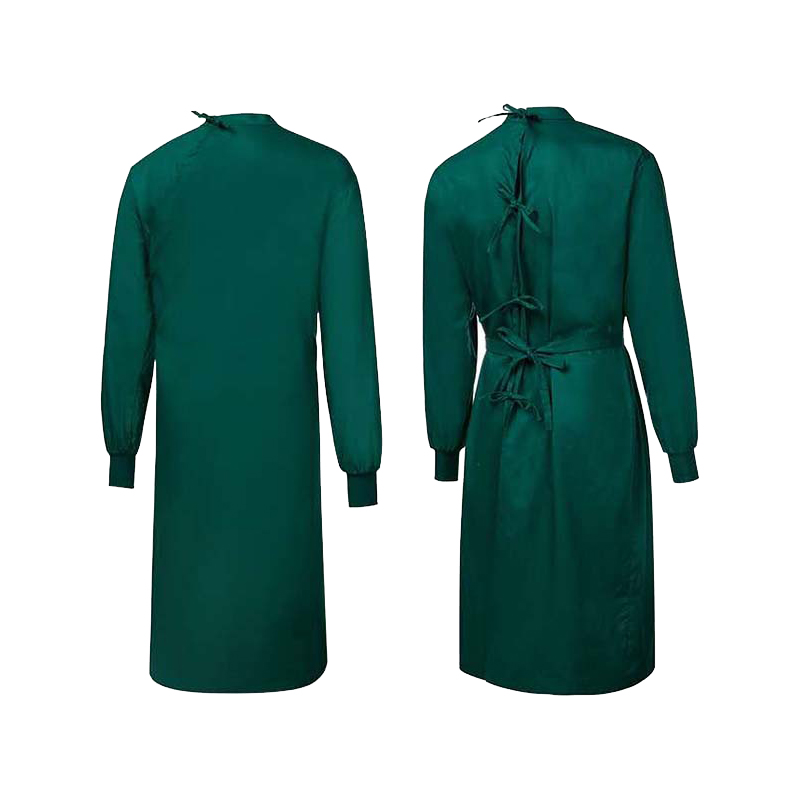 Venta de fábrica algodón oscuro verde quirúrgico vestido lavable