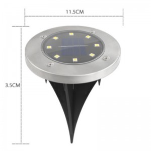 Impermeable 8 LED IP65 Solar Powered Sub-Ground Park Lámpara de césped exterior Jardín LED LED Luces de tierra solar con inducción