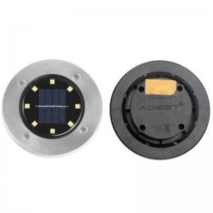 Impermeable 8 LED IP65 Solar Powered Sub-Ground Park Lámpara de césped exterior Jardín LED LED Luces de tierra solar con inducción
