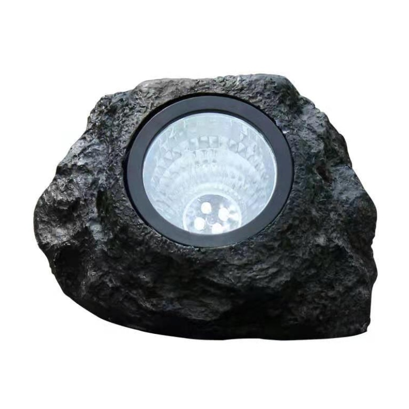Lámpara rocosa LED al aire libre 4 LED Paisaje solar Piedra Jardín Luz del césped