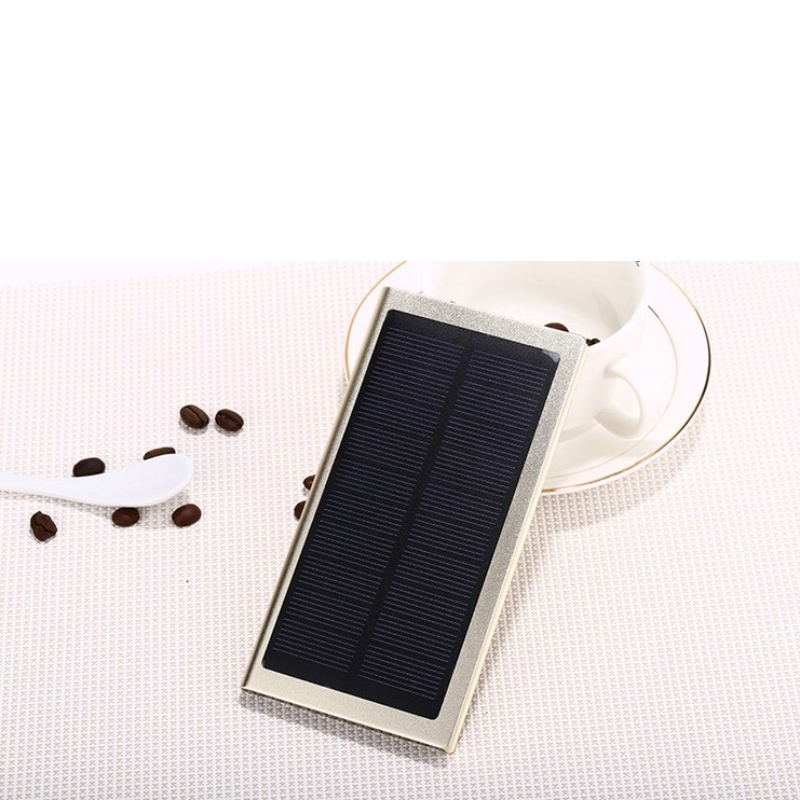 Personalizar el logotipo ultra delgado cargador de batería externo portátil dual USB impermeable energía solar banco 20000mAh