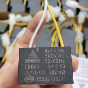 4UF 500V S0 50/60Hz CBB61 Capacitor para el ventilador de escape