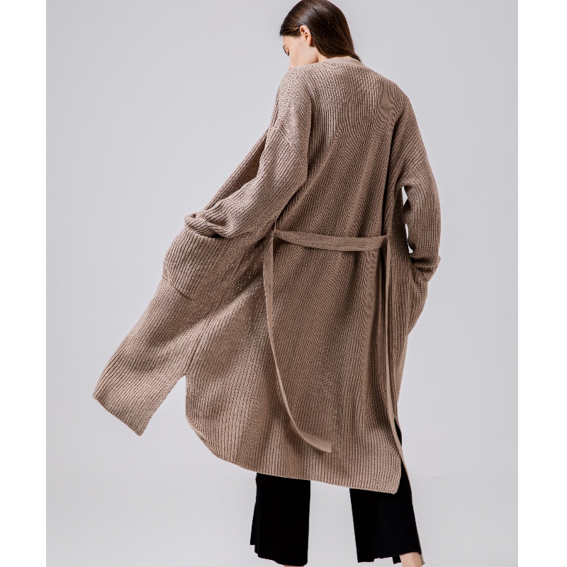 Cardigan65002#de lana australiana suelta, elegante y casual