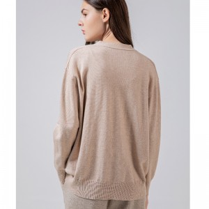 Tendencia de moda simple Leisure Joker Foundation Cardigan Knit Single Top 68056#