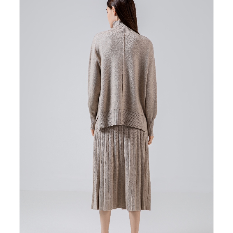 Tendencias de la moda Casual versátil Air Punto de falda plisada Conjunto de dos piezas 69022#
