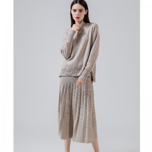 Tendencias de la moda Casual versátil Air Punto de falda plisada Conjunto de dos piezas 69022#