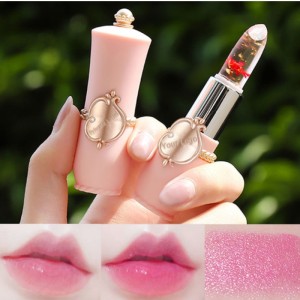 Lápiz labial floral transparente