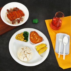 Contenedor de alimentos desechables compostable de material PLA