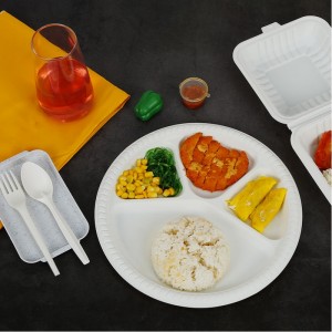 Contenedor de alimentos desechables compostable de material PLA