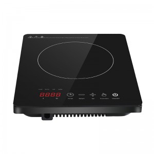 BTC03 HOT de inducción portátil, 2000W Toque Cocina de inducción con cerradura de seguridad paraniños, contador de control de potencia y potencia de 8niveles