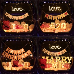 Alfabeto personalizado Número de árabe Luces de la marquesina 3D LED Letra Luz Noche Luz al aire libre para Bar Hotel Boda Festival Decoración