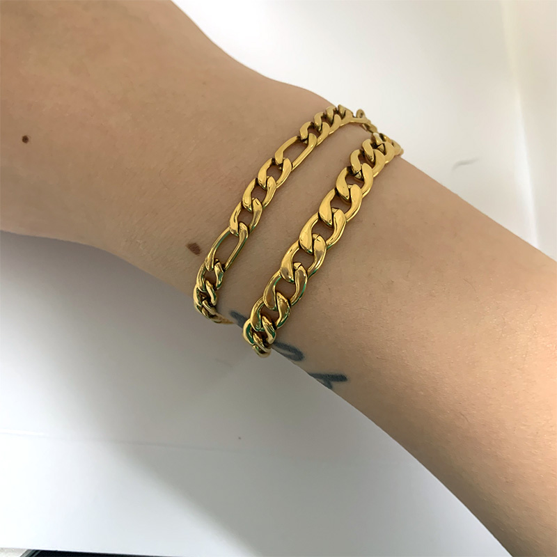 Pulsera de moda europea y americana/stainless Acero chapado en oro