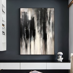 Cuadros Decorativo Negro Mano Pintura Acrílico Pintura Lienzo Abstracto Decoración de Pared Aceite Colgando Pintura Grande