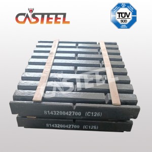 Material de cromo de alto manganeso C125 con piezas de repuesto Fixe Placa de mandíbula