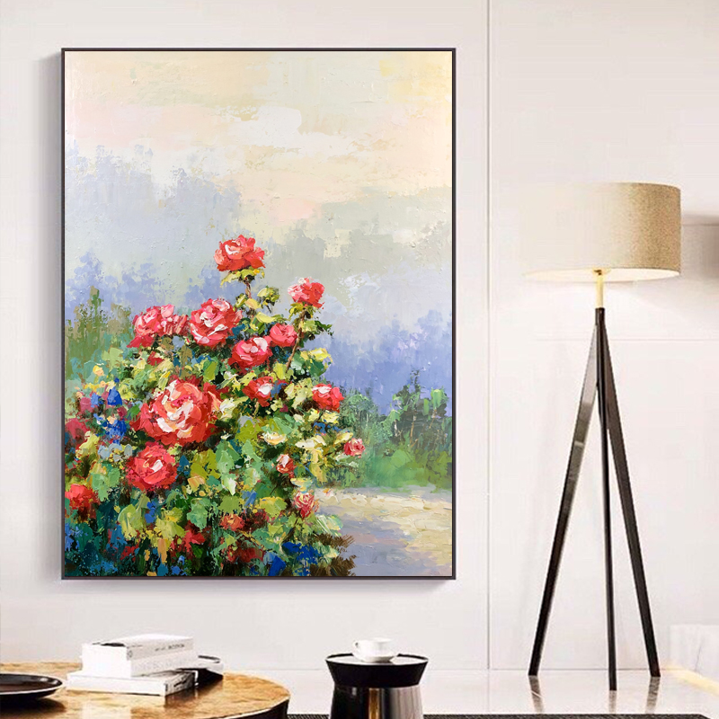 Venta al por mayor de imágenes de la pared Decoración del hogar Flor de lona artística pintura al óleo moderno Cuadros Todavía pinturas de vida